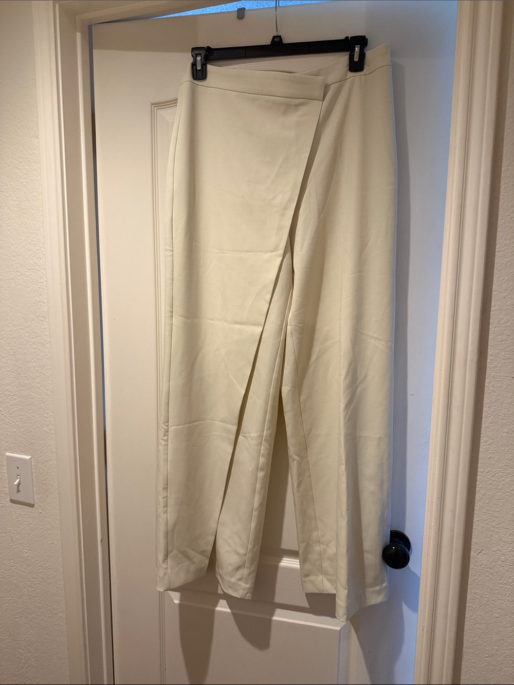 Commense Cream Wrap-Front Men’s Dress Pants